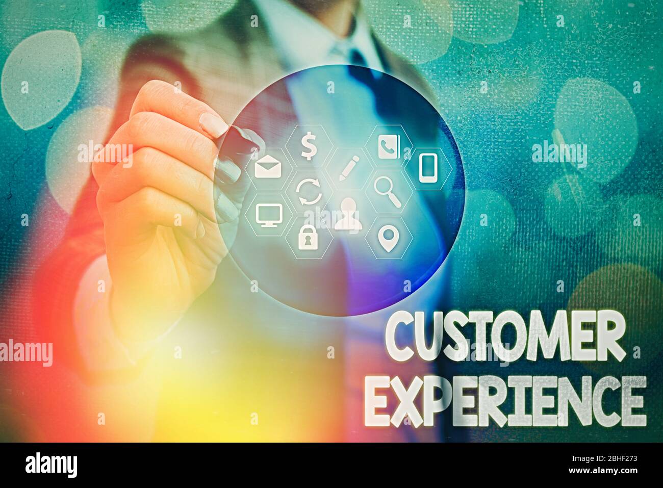 Note écrite montrant l'expérience client. Concept commercial pour l'interaction entre le client satisfait et l'organisation Banque D'Images