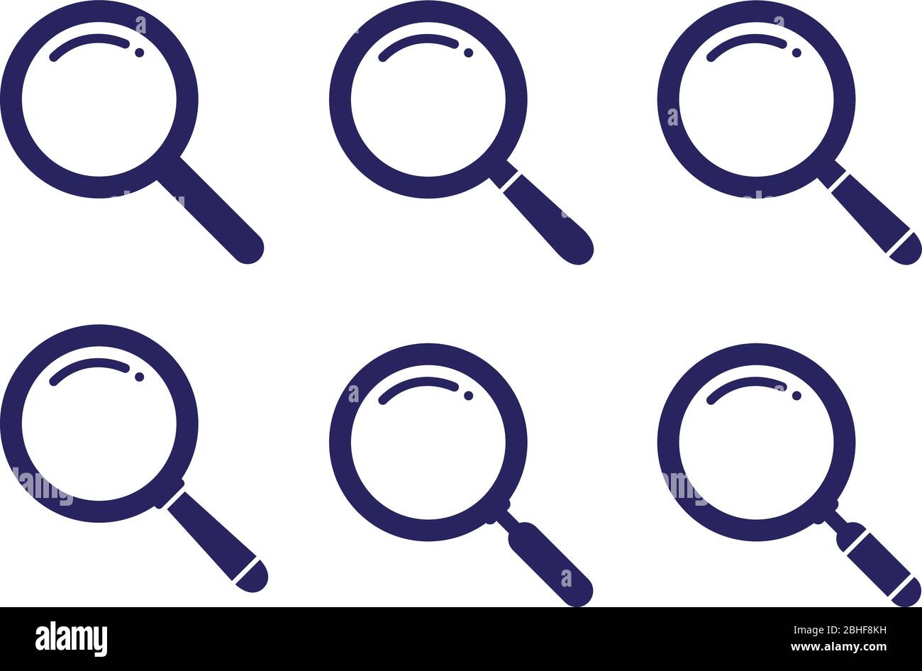 Définissez la variation du symbole de recherche sur l'illustration de style plat pour l'icône de vecteur de conception Web, mobile, d'application et graphique. Panneau simple et symbole moderne. Ear Illustration de Vecteur