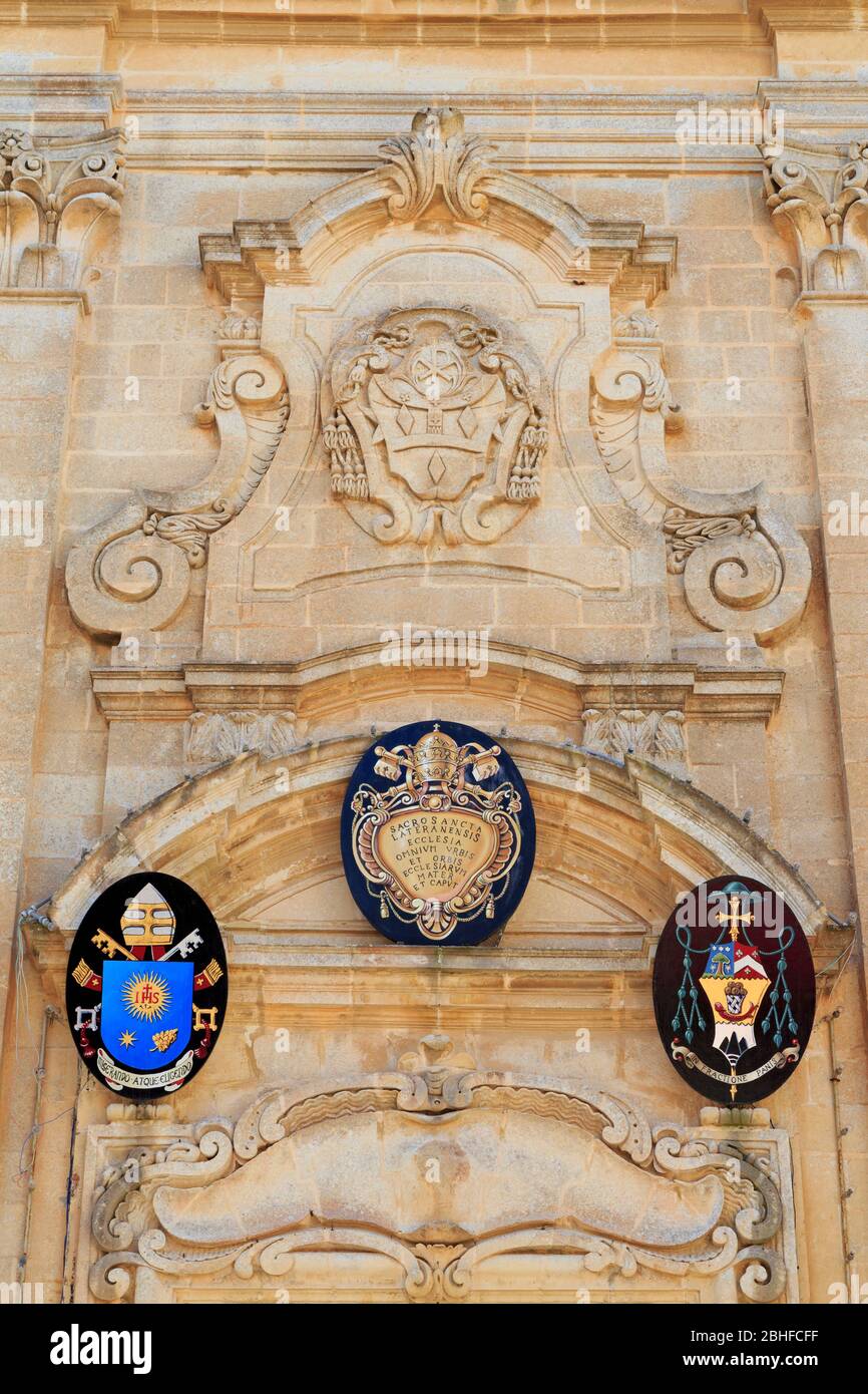 Basilique Saint-Georges, hôtel de ville de Victoria, l'île de Gozo, Malte, Europe Banque D'Images