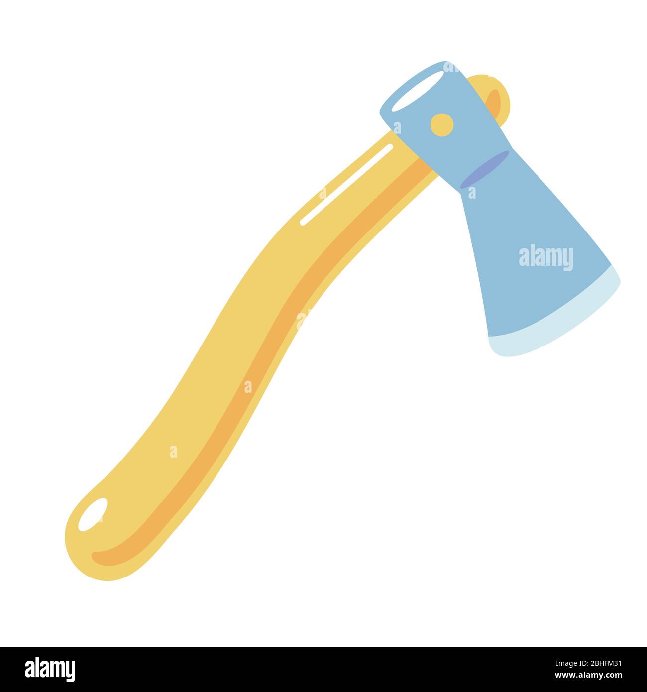 Icône AX Vector. AX avec poignée en bois isolée sur fond blanc. Élément des outils de construction. Motif plat de hachette de dessin animé. Illustration de l'instrument de charpentier à main. Elément simple, logo, symbole. Illustration de Vecteur