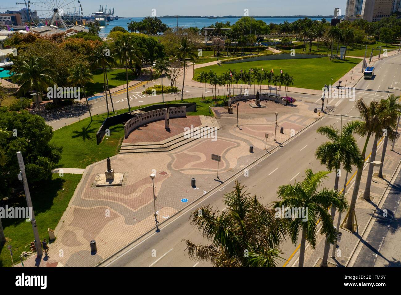 Image aérienne la torche de l'amitié Centre-ville de Miami FL Banque D'Images