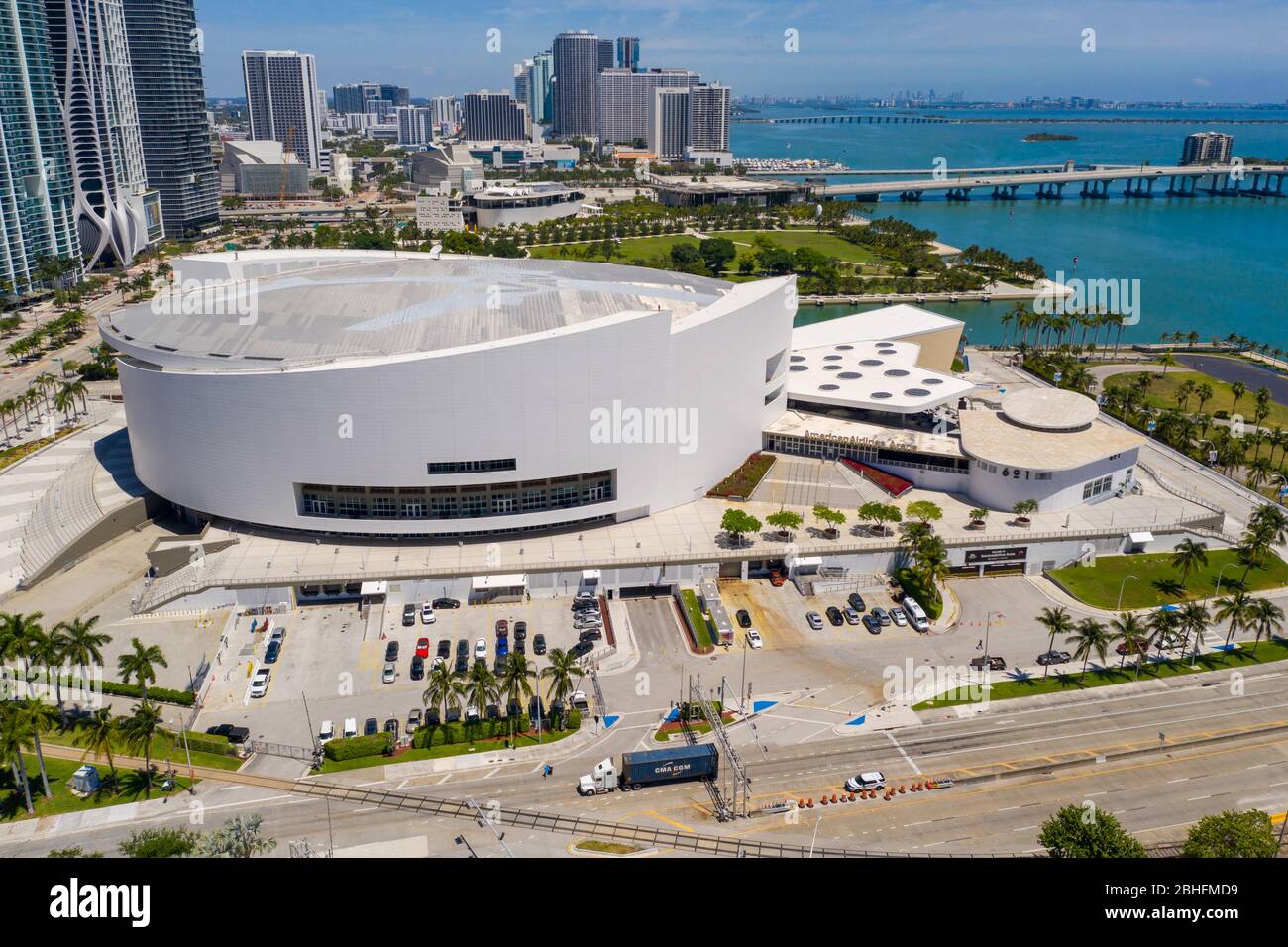 Photo aérienne Miami American Airlines Arena Banque D'Images