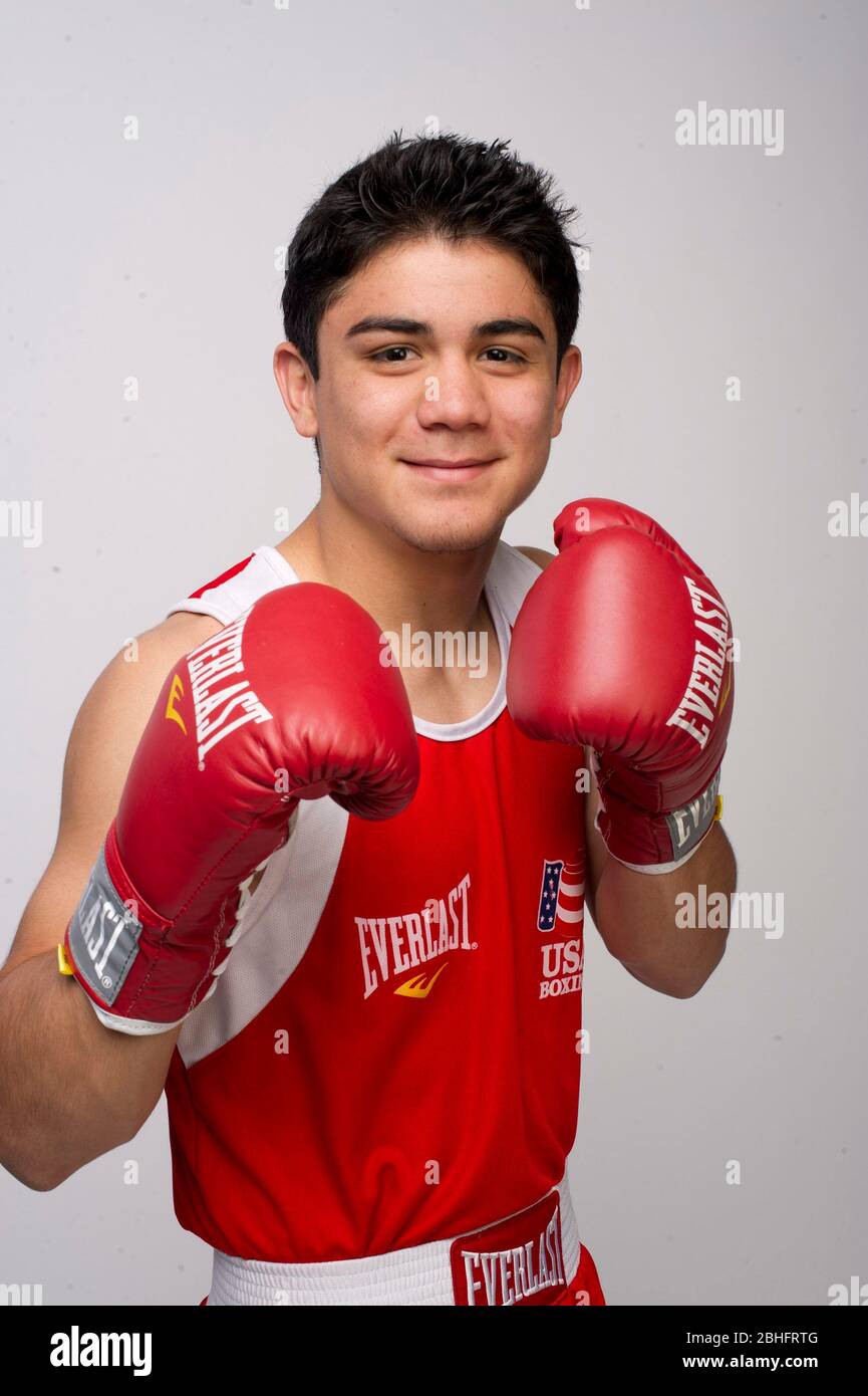 Le boxeur Joseph Diaz, Jr. Pose lors du Team USA Media Summit à Dallas, TX, avant les Jeux Olympiques de Londres 2012. 14 mai 2012 ©Bob Daemmrich Banque D'Images