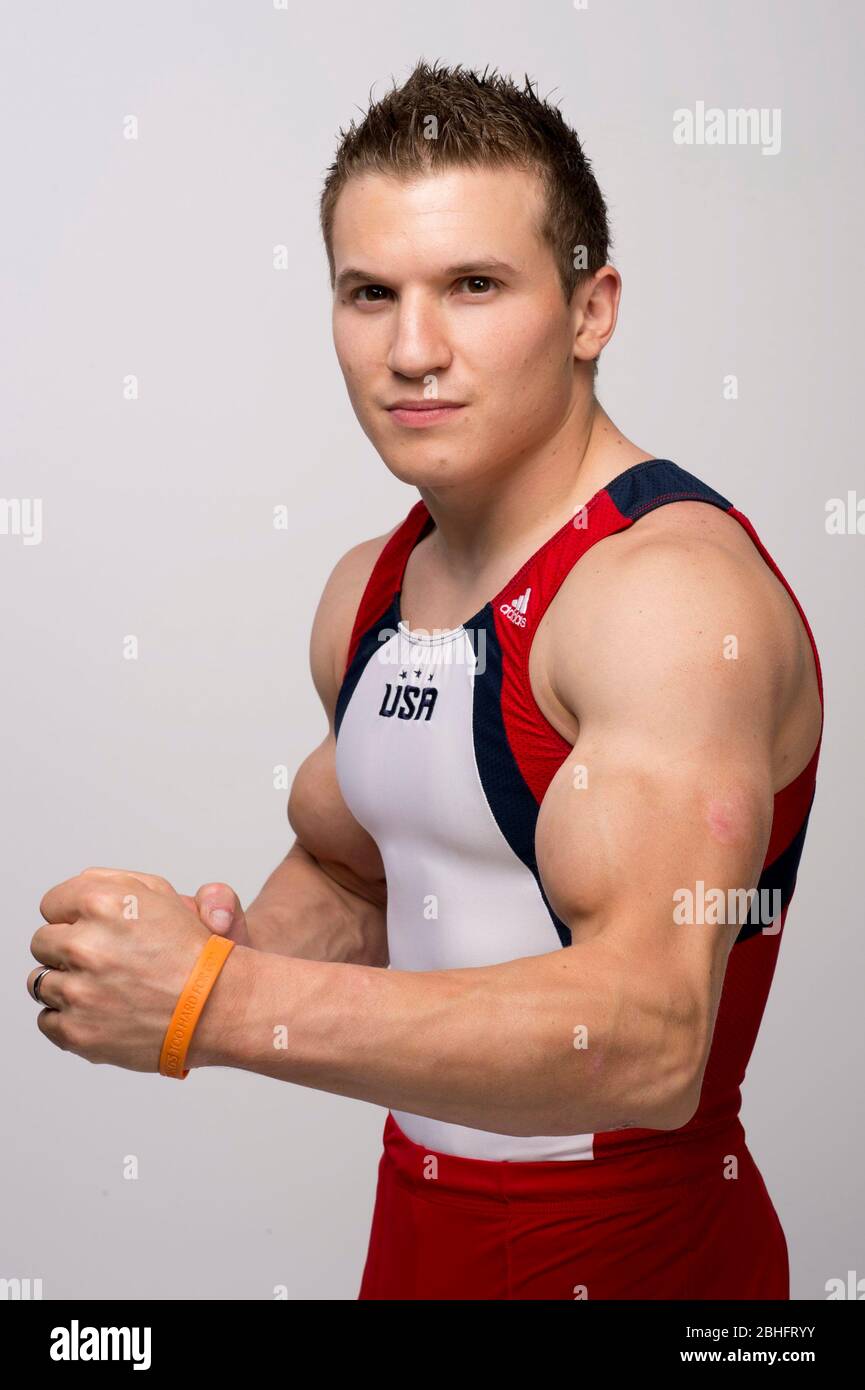 Gymnaste Jonathan Horton au Team USA Media Summit à Dallas, au Texas, en prévision des Jeux Olympiques de Londres 2012. 14 mai , 2012 ©Bob Daemmrich Banque D'Images