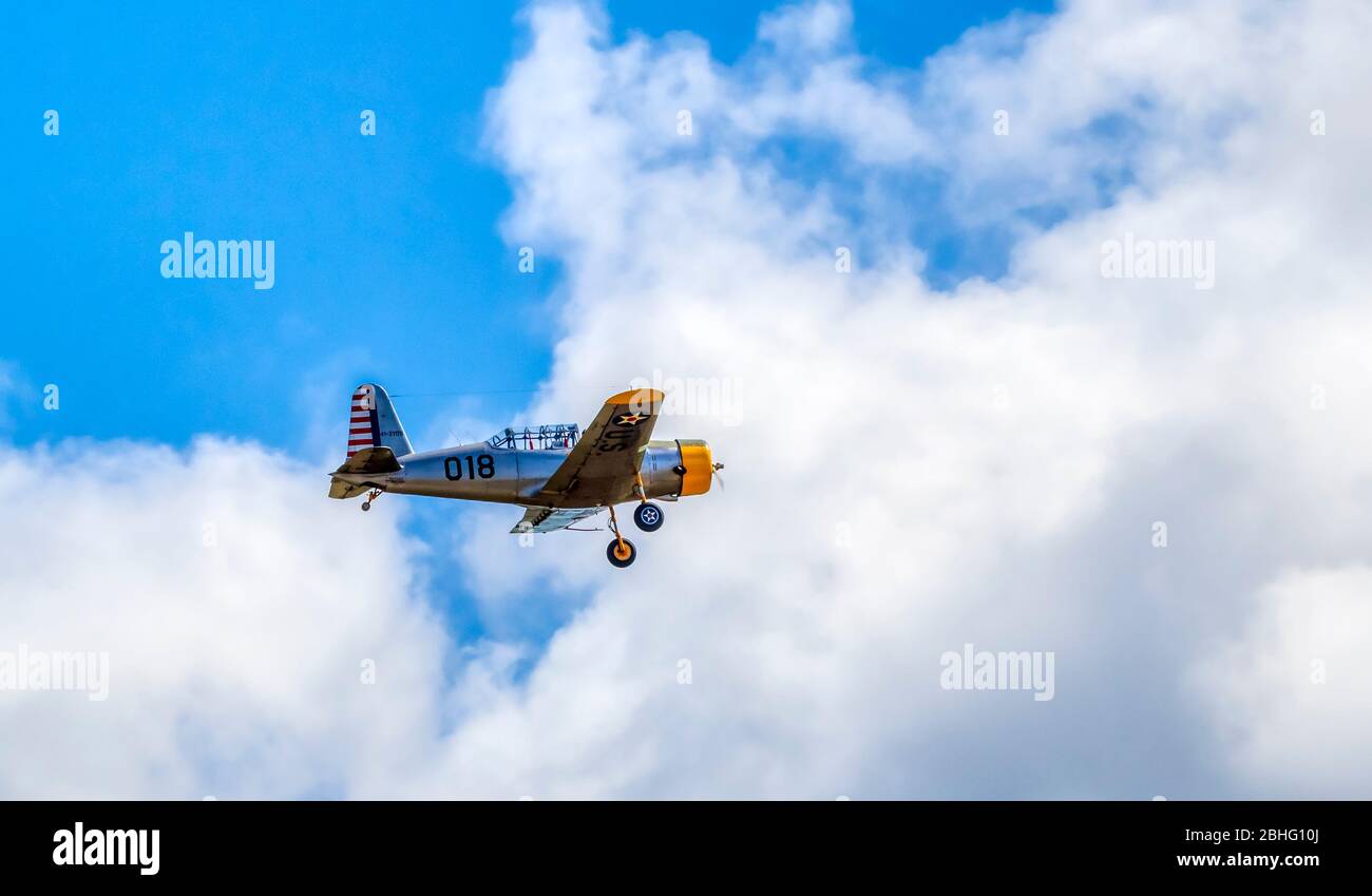 Les avions d'époque commémoratifs de la Force aérienne et la deuxième Guerre mondiale sont réédiculés en 2019, Wings over Houston Airshow, à Ellington Field, à Houston, Texas. Banque D'Images