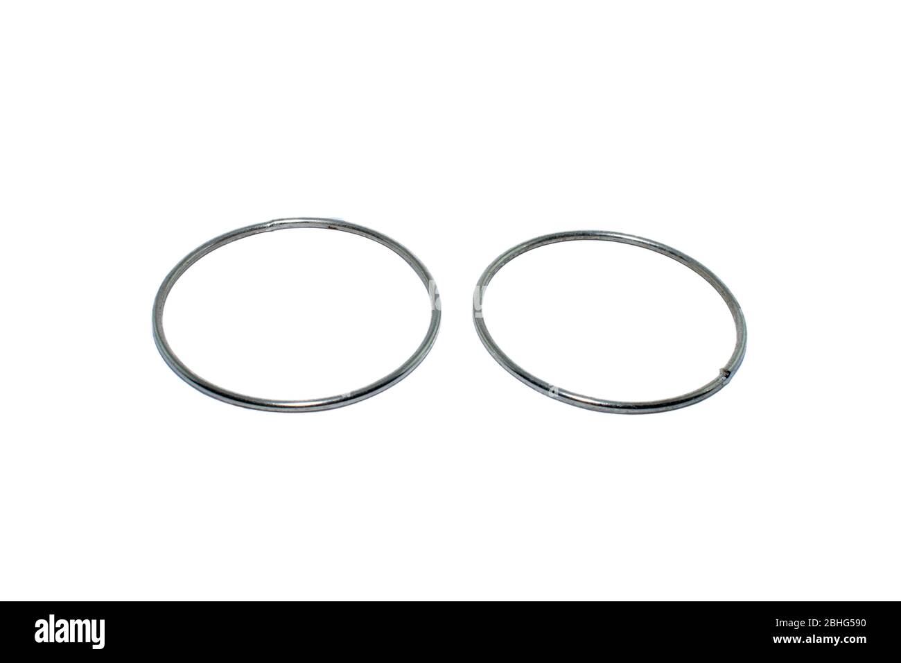 Anneaux en acier pour le travail d'art de Macrame Banque D'Images