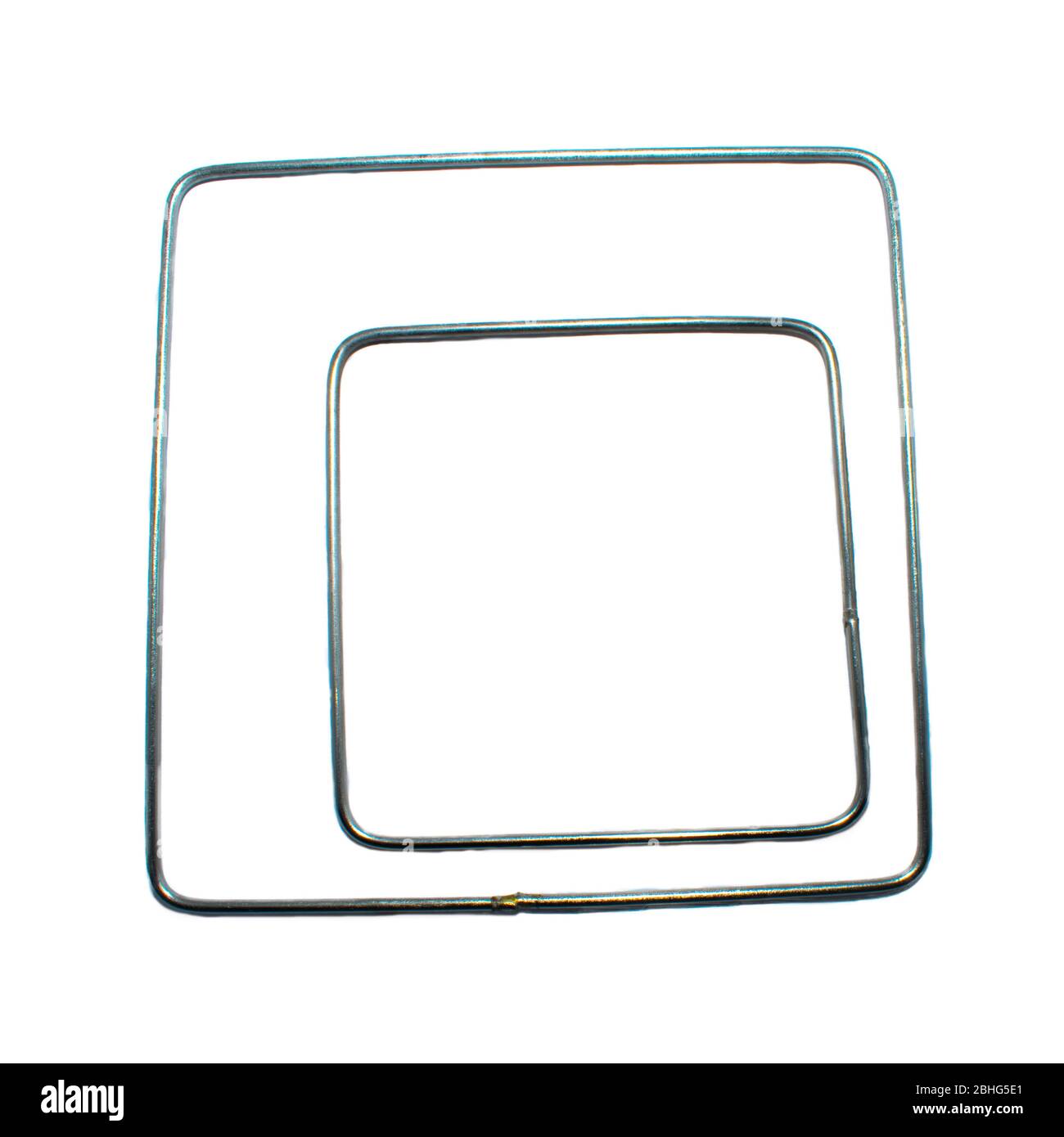 Anneaux en acier pour le travail d'art de Macrame Banque D'Images