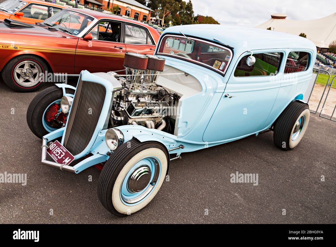 Automobiles / Hot Rod exposés lors d'un spectacle automobile à Melbourne Victoria Australie. Banque D'Images