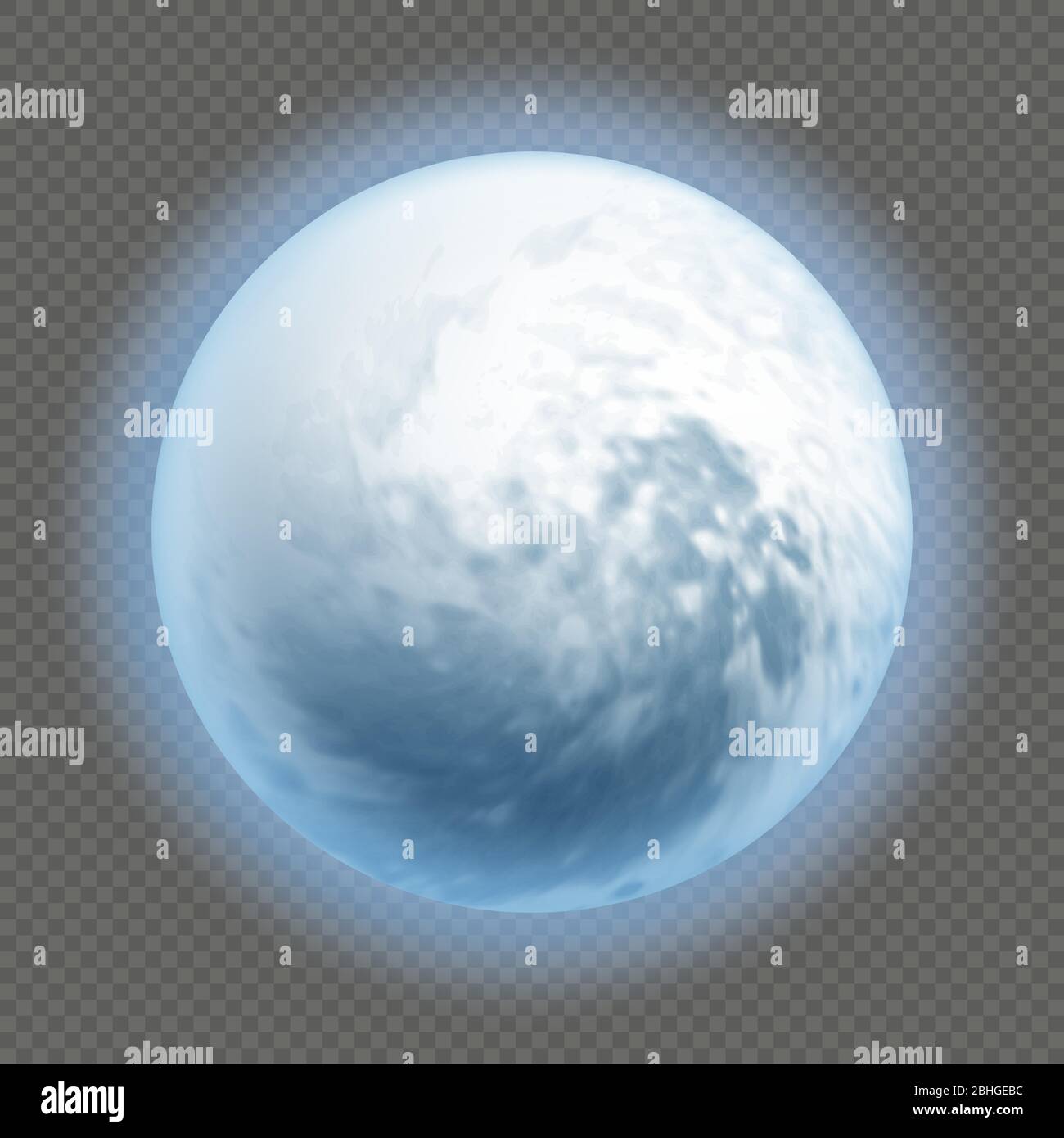 Réaliste détaillé pleine lune bleue isolée sur fond transparent. Concept de nuit d'horreur. Objet Halloween. SPE 10 Illustration de Vecteur