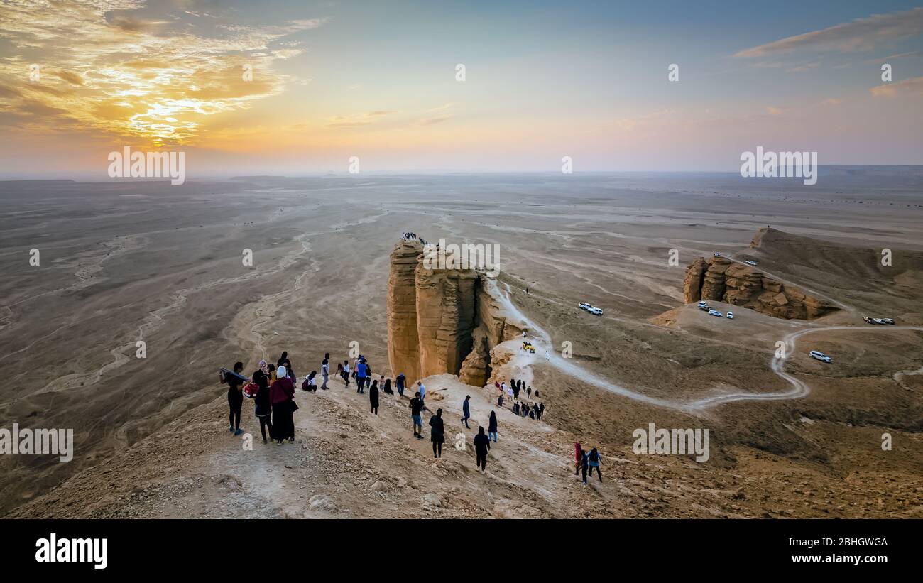 Edge of the World, un site naturel et une destination touristique populaire près de Riyad -Arabie Saoudite. Banque D'Images