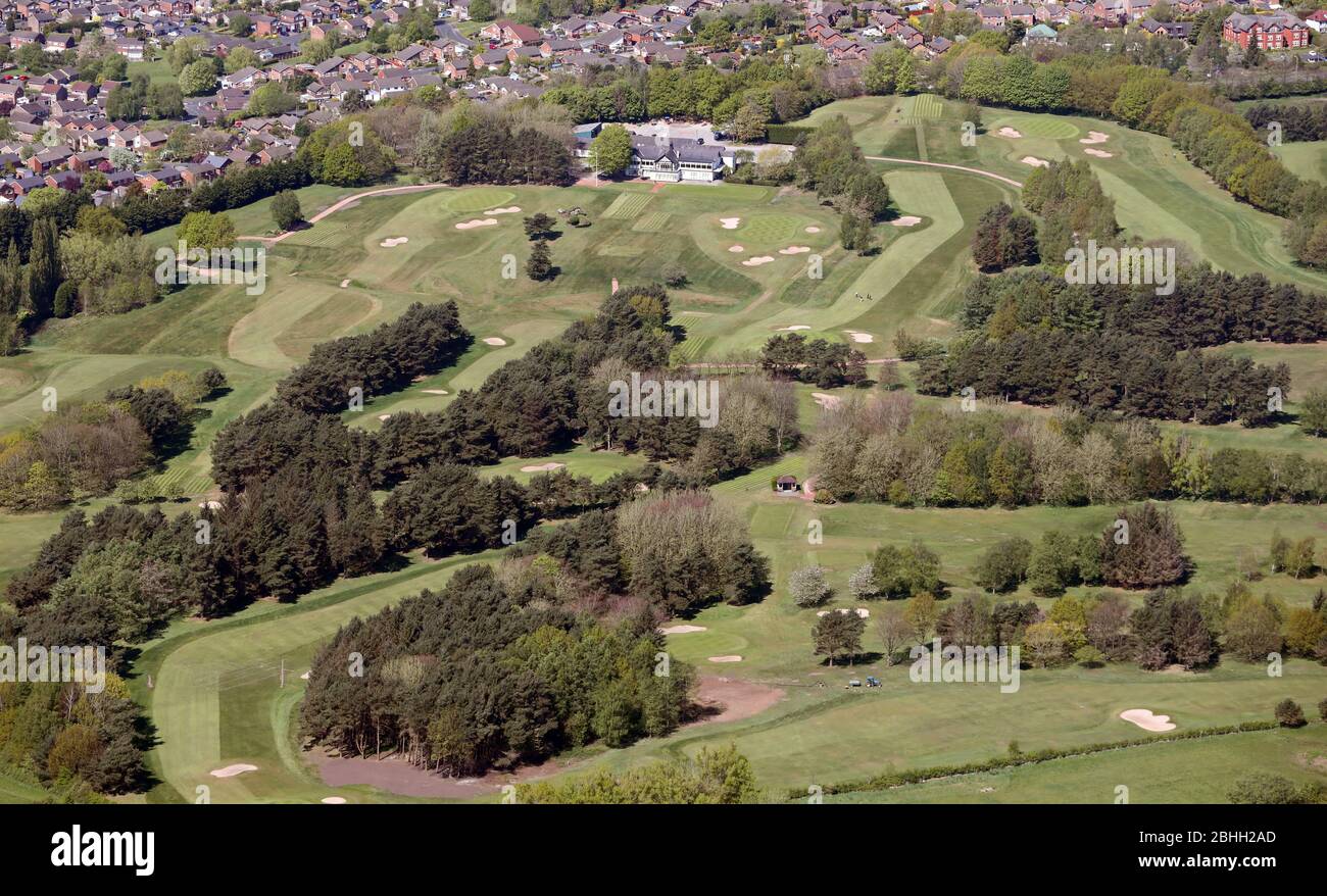 Vue aérienne du club de golf Stockport, près de Manchester Banque D'Images