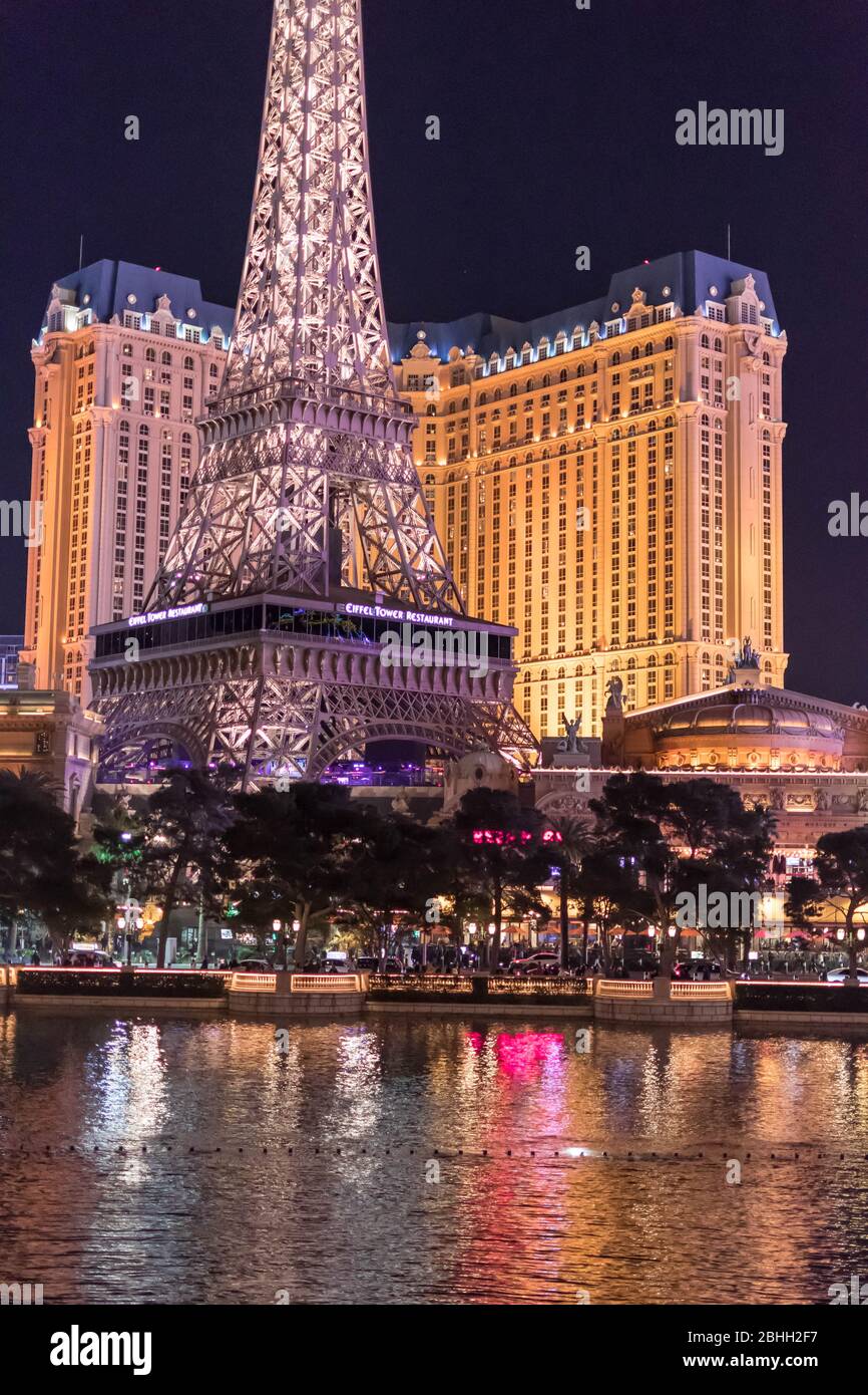 Restaurant Tour Eiffel, Las Vegas Nevada USA, 30 mars 2020 Banque D'Images
