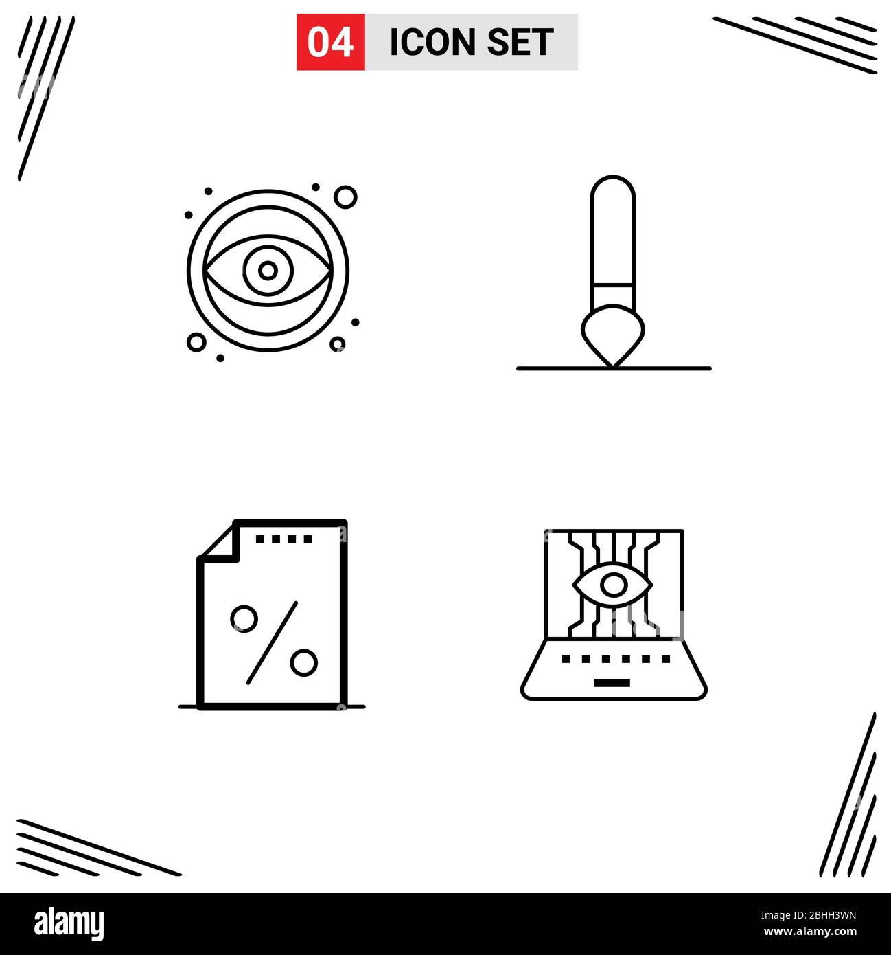 4 icônes créatives signes et symboles modernes de conception, paiement, outil, pinceau, science appliquée éléments de conception vectoriel éditable Illustration de Vecteur