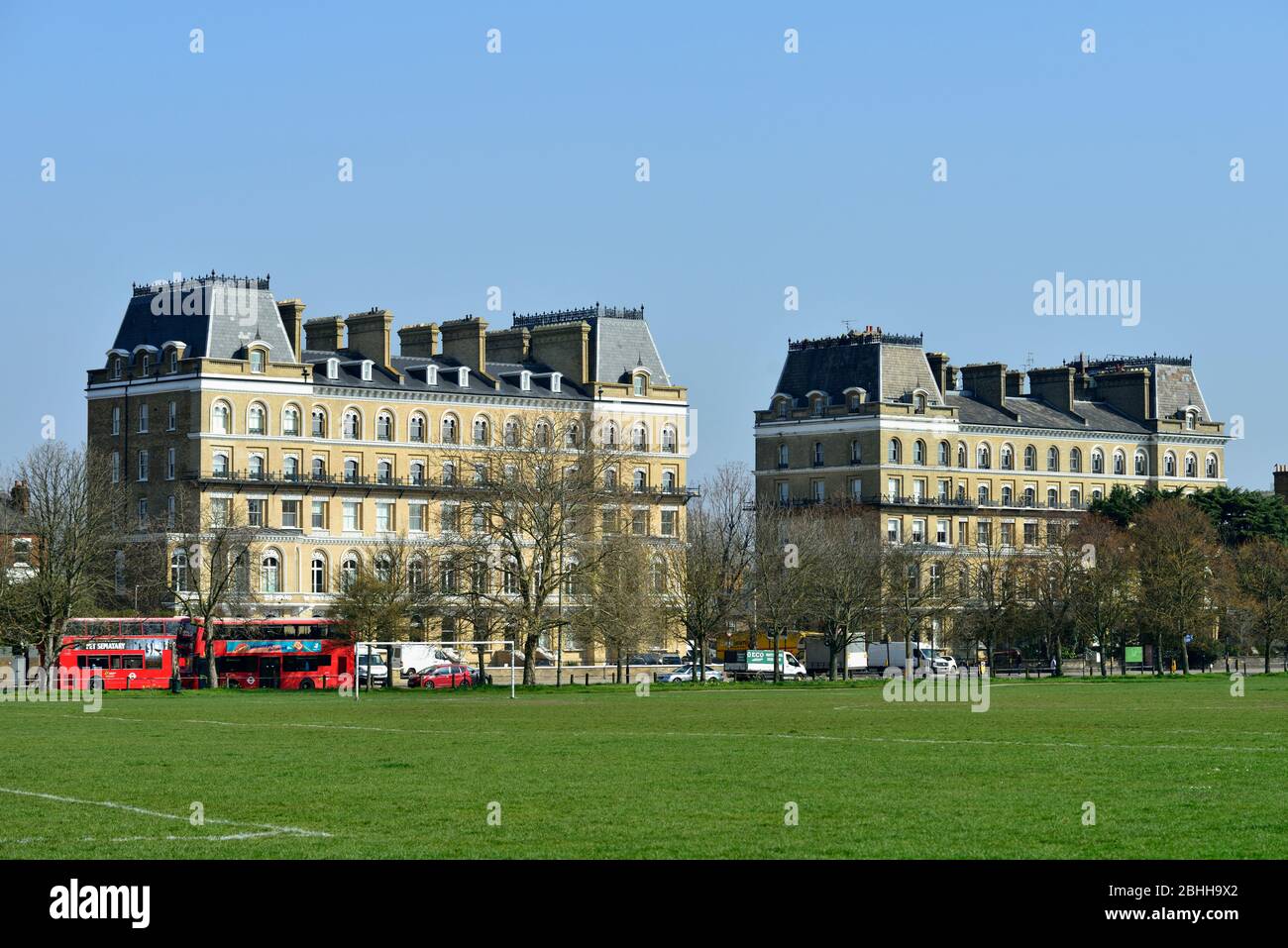 Clapham Common Playing fields, Clapham Common North Side, Londres, Royaume-Uni Banque D'Images