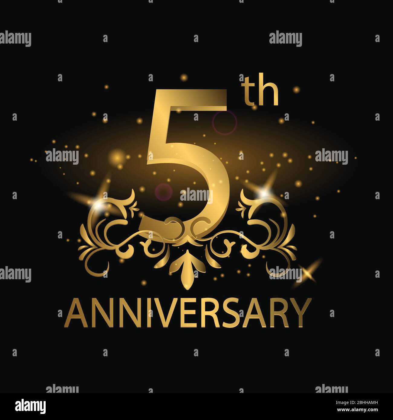 le　5　eme　Anniversaire　L’Histoire　de　2000 célébration du 5ème anniversaire. logo du 5ème anniversaire