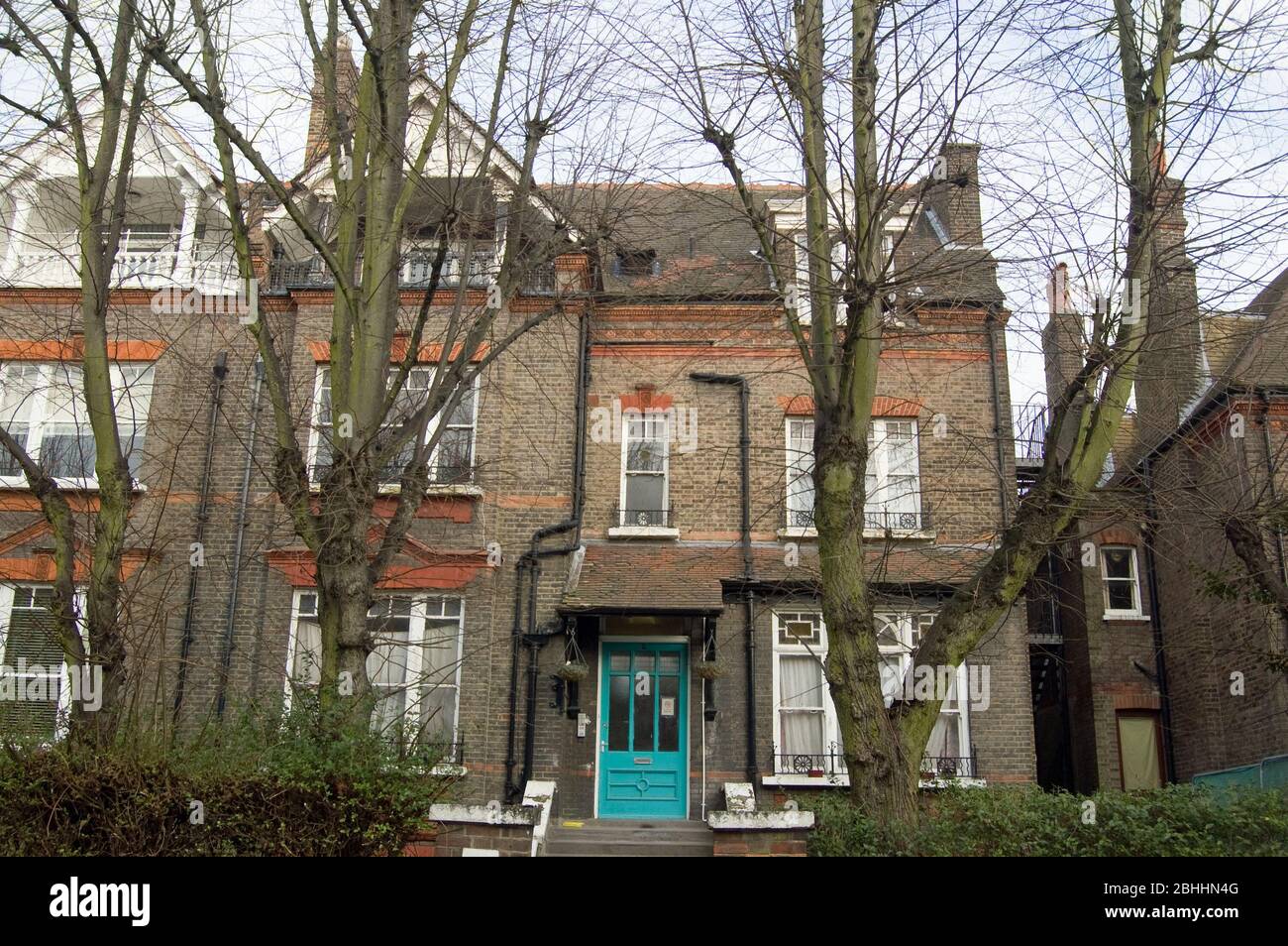 Maison historique du musicologue et collectionneur de chansons folkloriques et danses anglaises Cecil Sharp (1859 - 1924. Maison victorienne à Hampstead, dans le nord de Londres. Banque D'Images