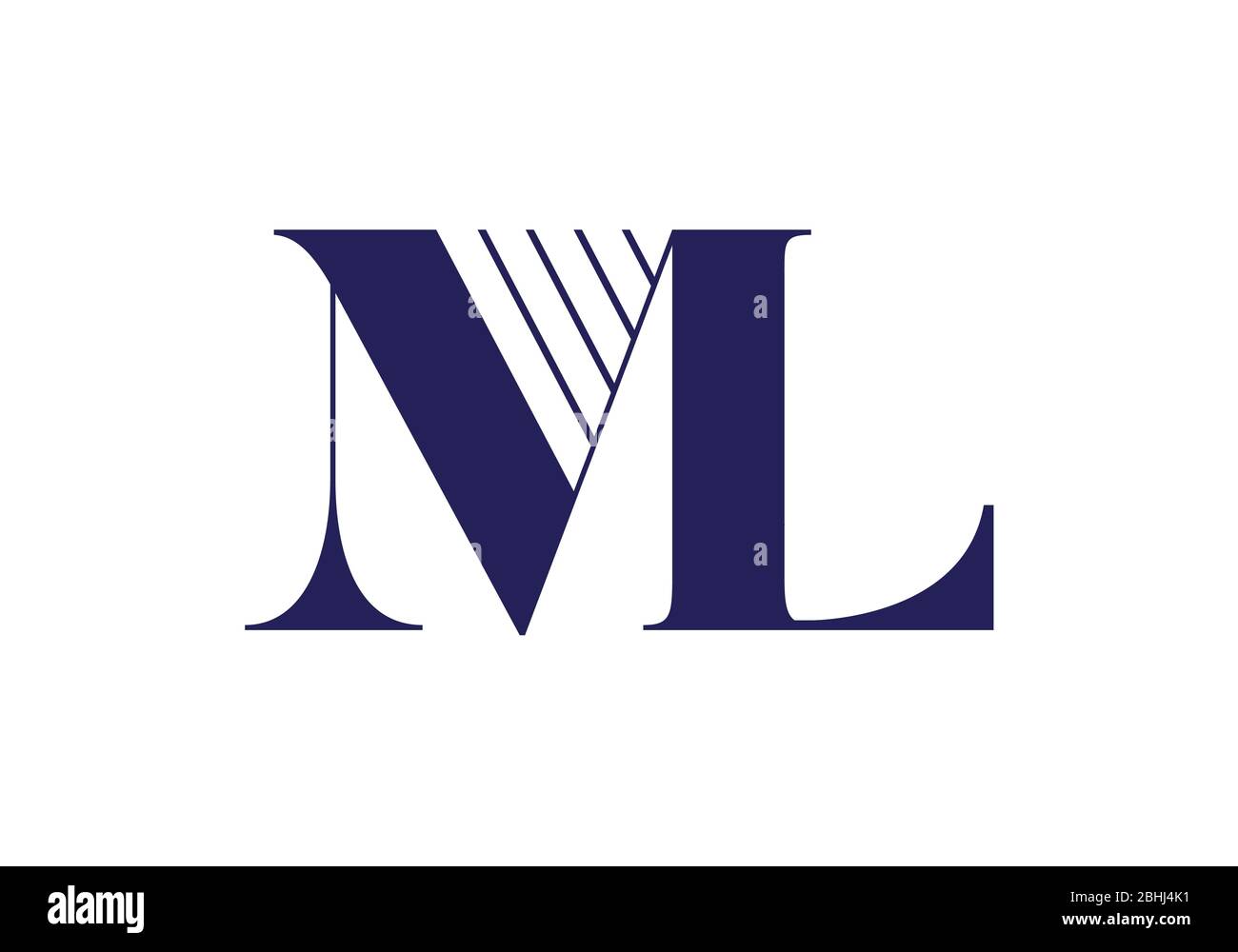 Modèle vectoriel de conception de logo M L lettre au monogramme initial. LOGO lettre ML Illustration de Vecteur
