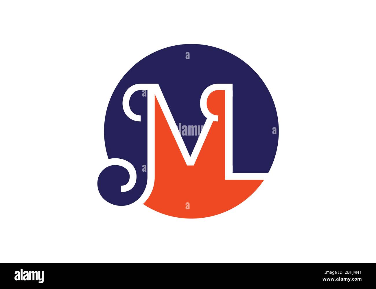 Modèle vectoriel de conception de logo M L lettre au monogramme initial. LOGO lettre ML Illustration de Vecteur