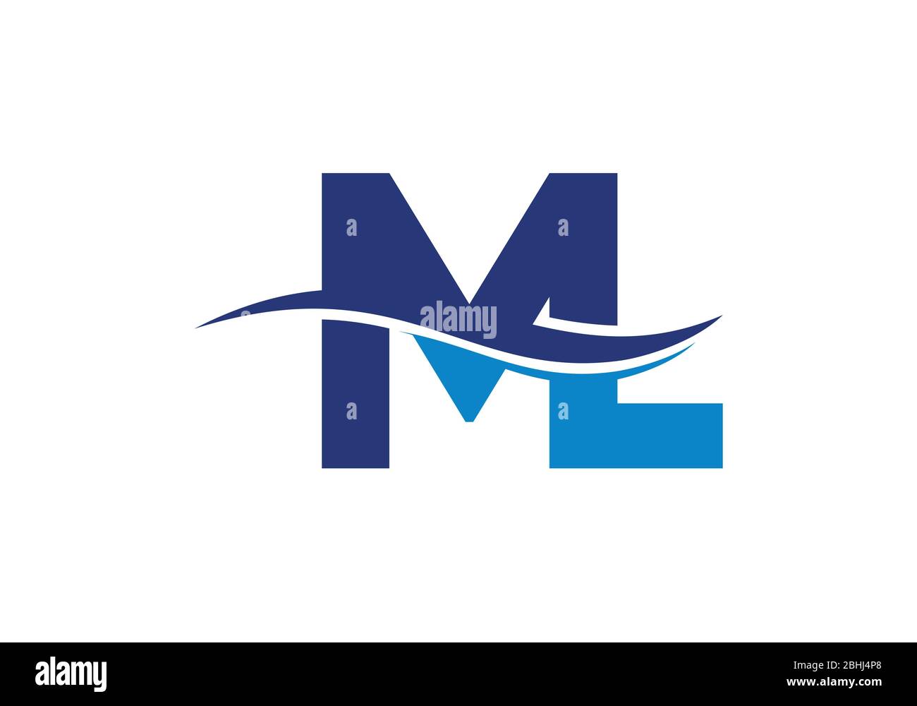 Modèle vectoriel de conception de logo M L lettre au monogramme initial. LOGO lettre ML Illustration de Vecteur