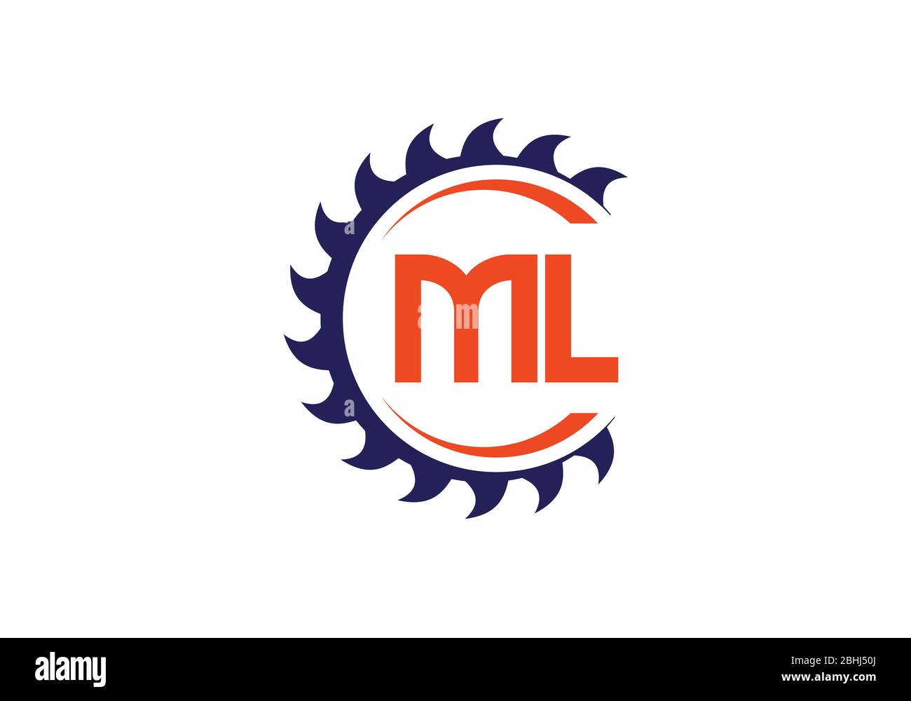 Modèle vectoriel de conception de logo M L lettre au monogramme initial. LOGO lettre ML Illustration de Vecteur