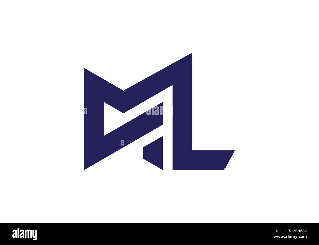 Modèle vectoriel de conception de logo M L lettre au monogramme initial. LOGO lettre ML Illustration de Vecteur