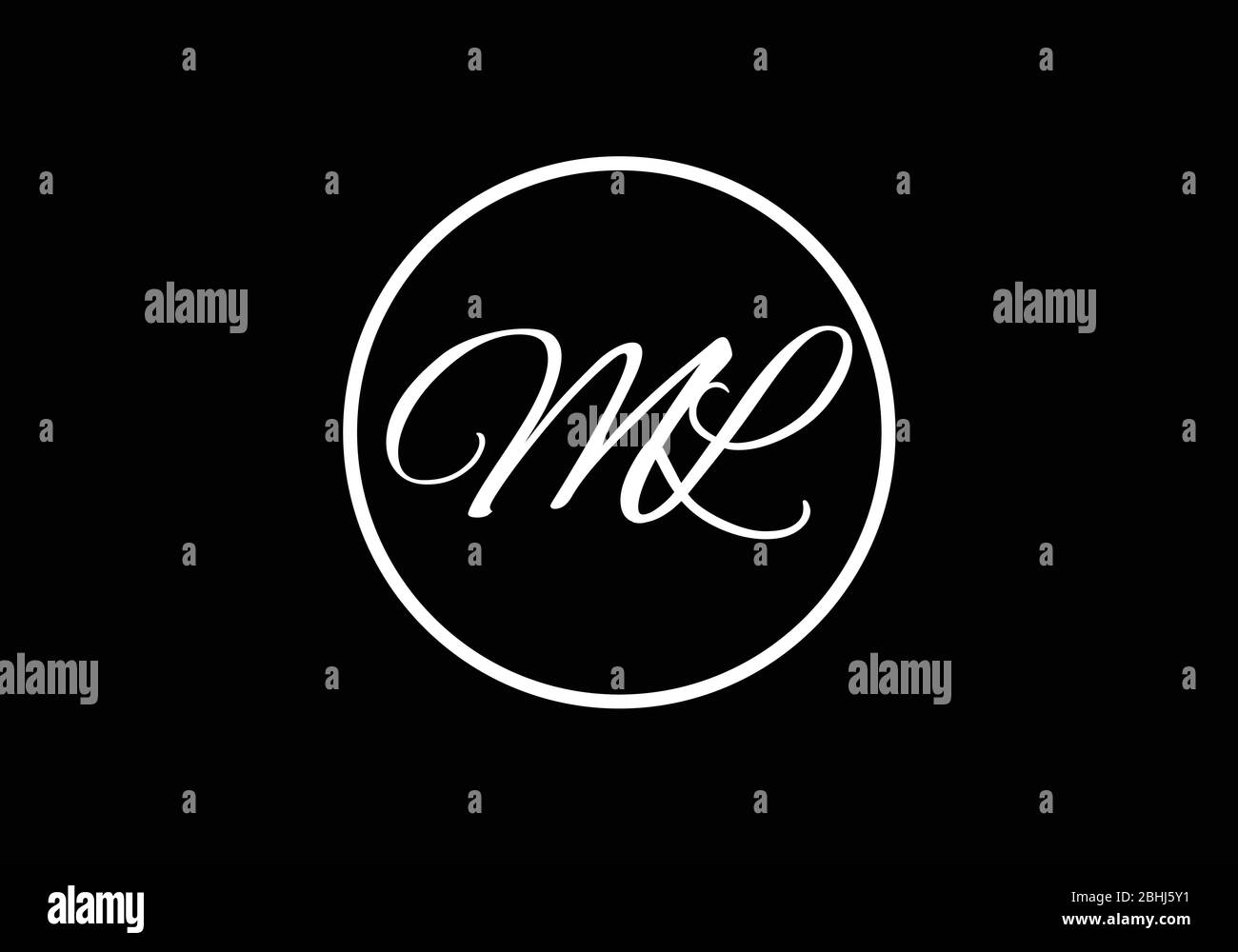 Modèle vectoriel de conception de logo M L lettre au monogramme initial. LOGO lettre ML Illustration de Vecteur