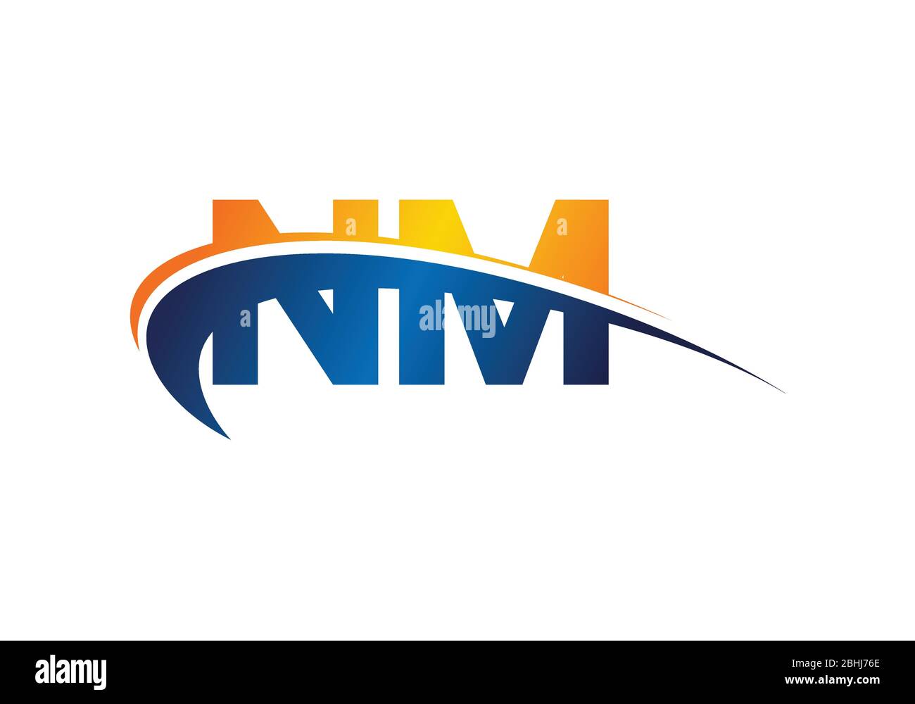 Modèle vectoriel de conception de logo N M lettre de monogramme initial. Logo LETTRE NM Illustration de Vecteur