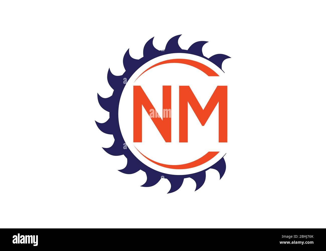 Modèle vectoriel de conception de logo N M lettre de monogramme initial. Logo LETTRE NM Illustration de Vecteur