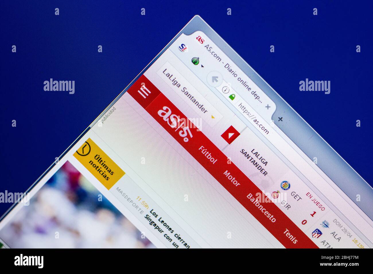 Ryazan, Russie - 29 avril 2018 : page d'accueil de AS site Web sur l'affichage de PC, URL - As.com. Banque D'Images