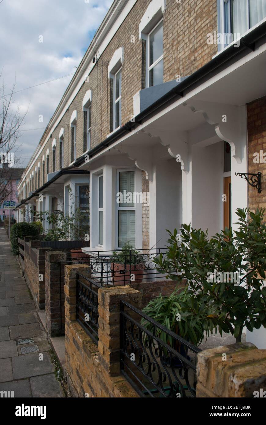 Maisons en terrasse victorienne à Hammersmith, Londres W6 Banque D'Images