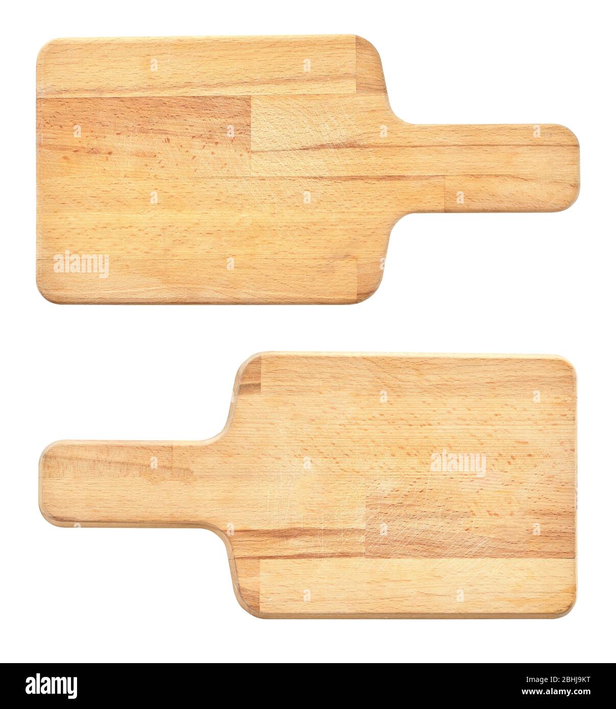 jeu de planches en bois à découper isolées sur blanc Banque D'Images