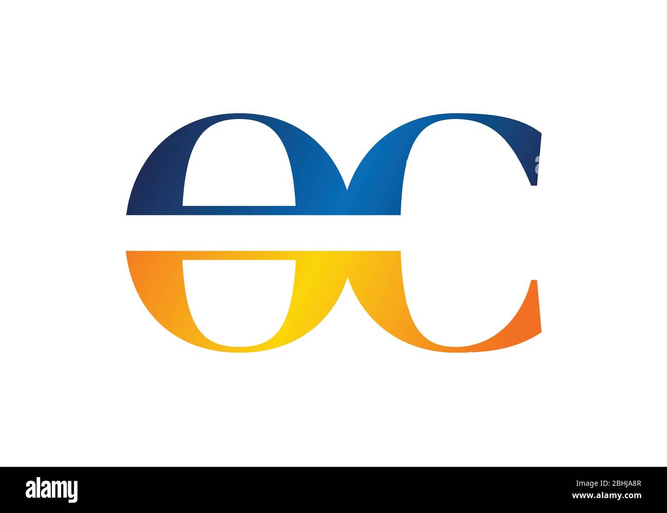 Modèle vectoriel de conception de logo O C lettre du monogramme initial. Logo lettre OC Illustration de Vecteur