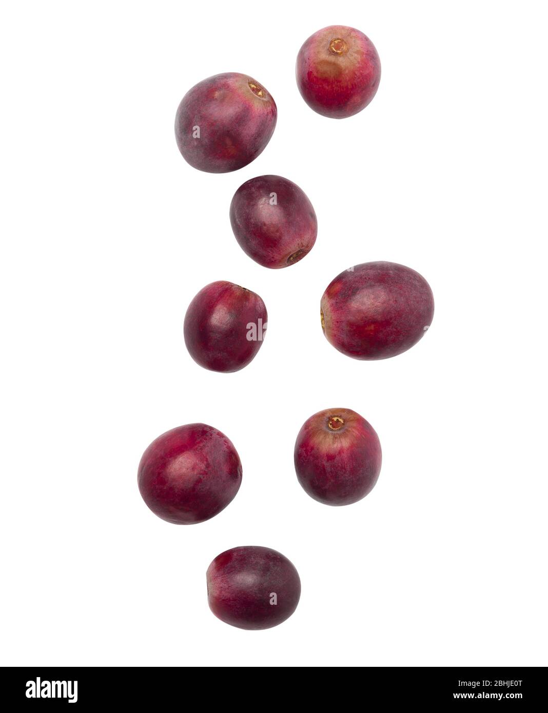 Chute de raisins rouges isolés sur fond blanc avec chemin de découpe. Banque D'Images Chute de raisins rouges isolés sur fond blanc avec chemin de découpe. Banque D'Images