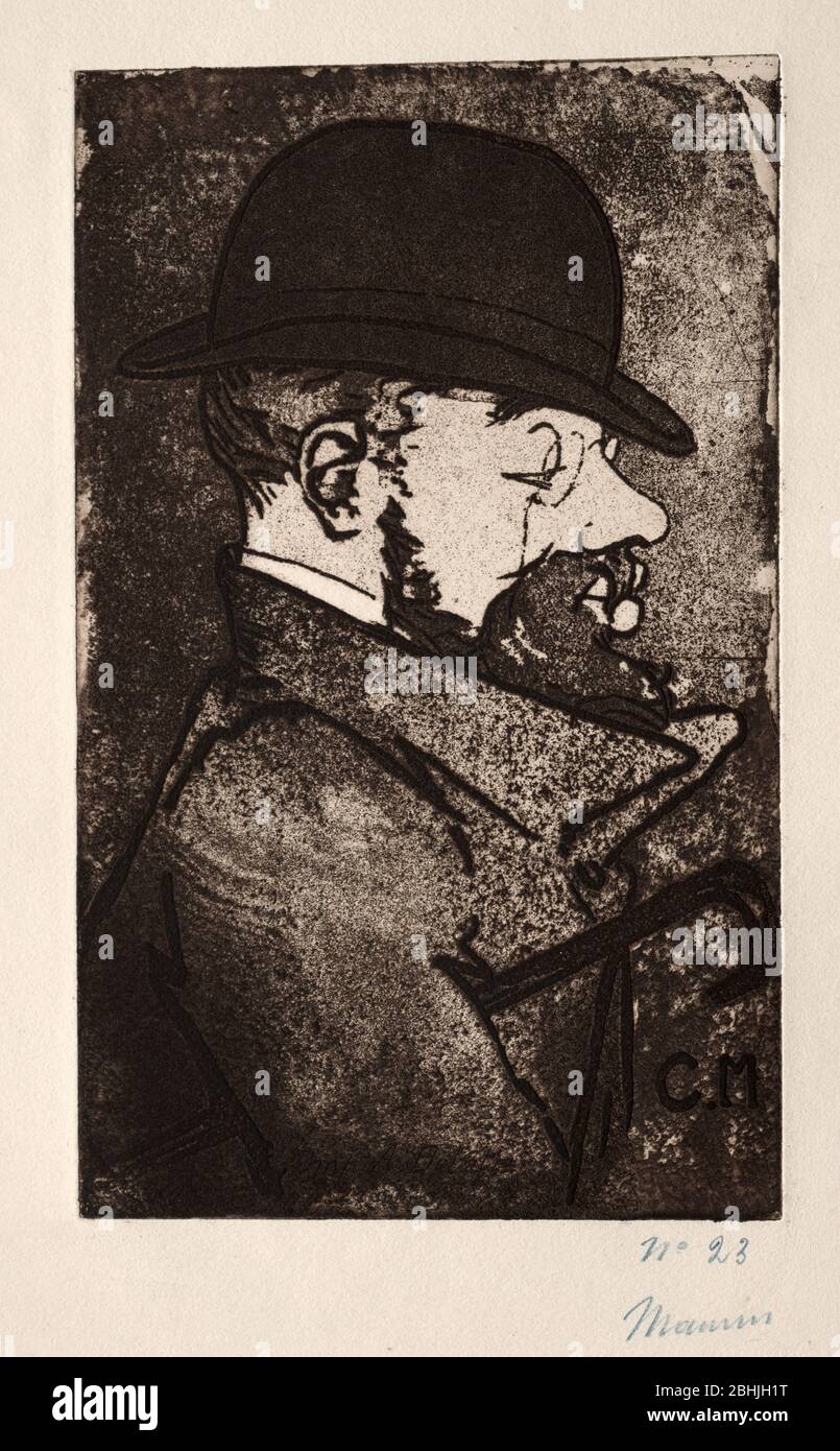Portrait d'Henri de Toulouse-Lautrec par Charles Maurin (français, 1856-1914) France, Etching et aquatint du XIXe siècle Banque D'Images