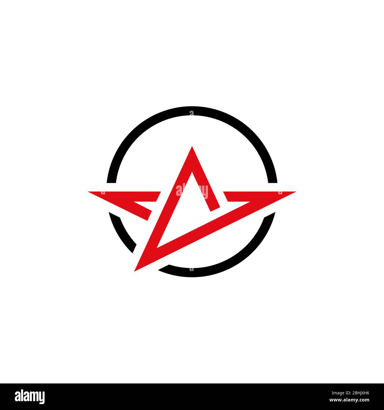 Lettre UN logo avec ailes, modèle de concept de logo en étoile, isolé sur fond blanc. Illustration de Vecteur