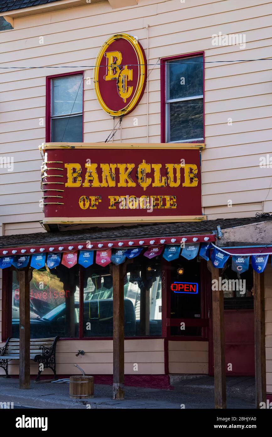 Bank Club of Pioche casino à Pioche, Nevada, États-Unis [pas de mainlevée de propriété; disponible pour licence éditoriale seulement] Banque D'Images