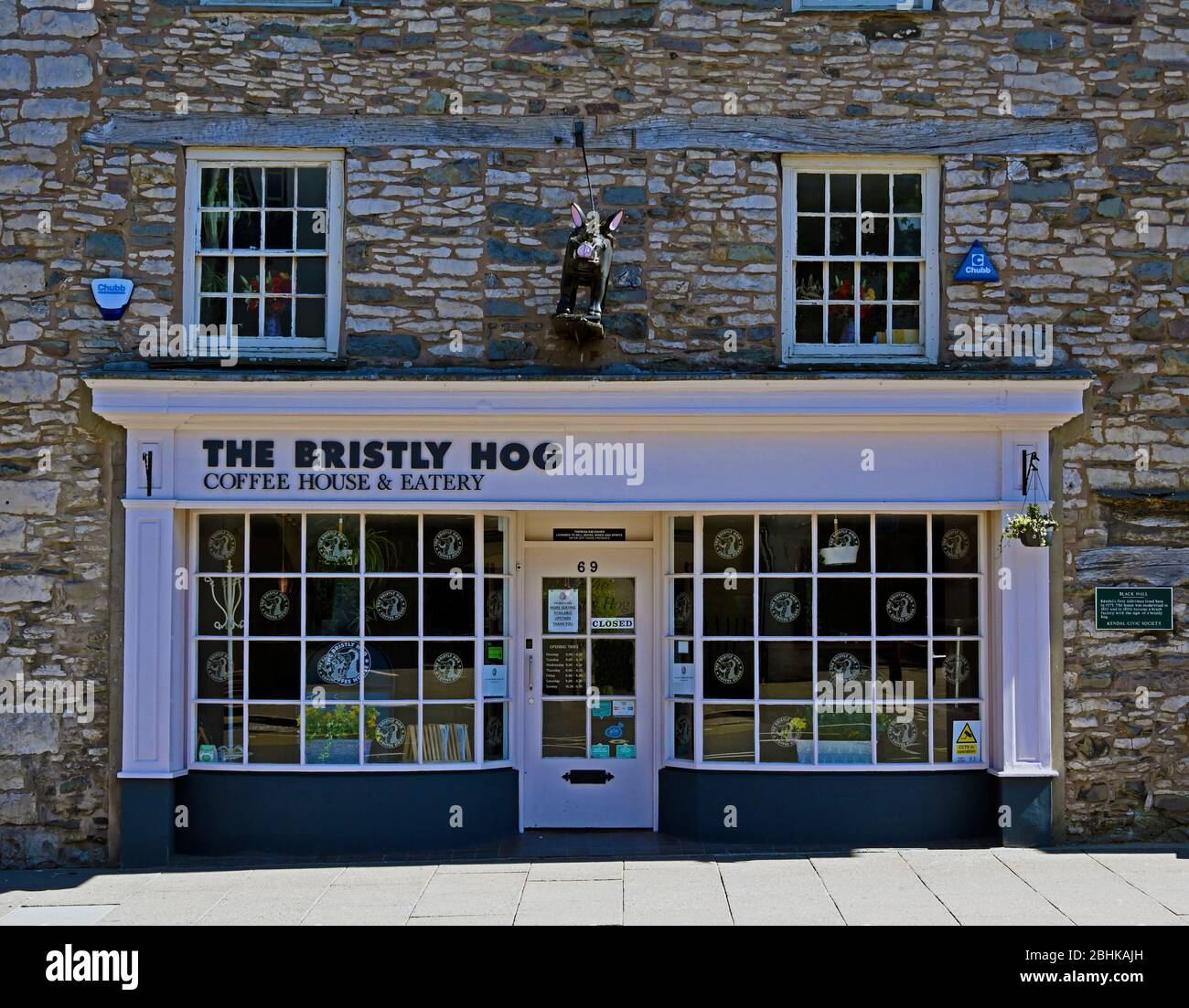La maison du café et l'Eatery à indice de chaleur. Black Hall, 69 Stricklandgate, Kendal, Cumbria, Angleterre, Royaume-Uni, Europe. Banque D'Images