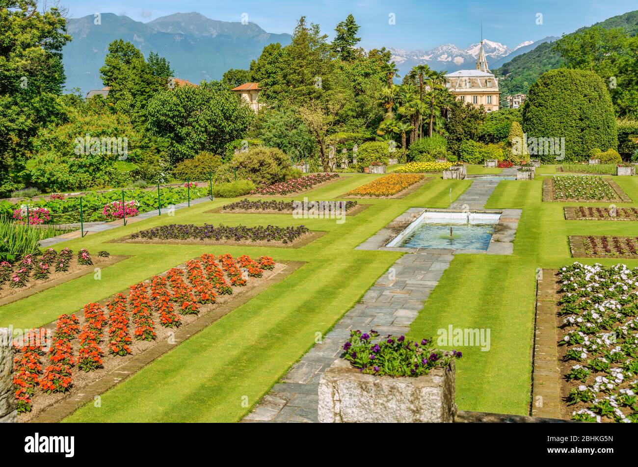 Jardin de la Villa Taranto au Lago Maggiore, Pallanza, Piemont, Italie Banque D'Images