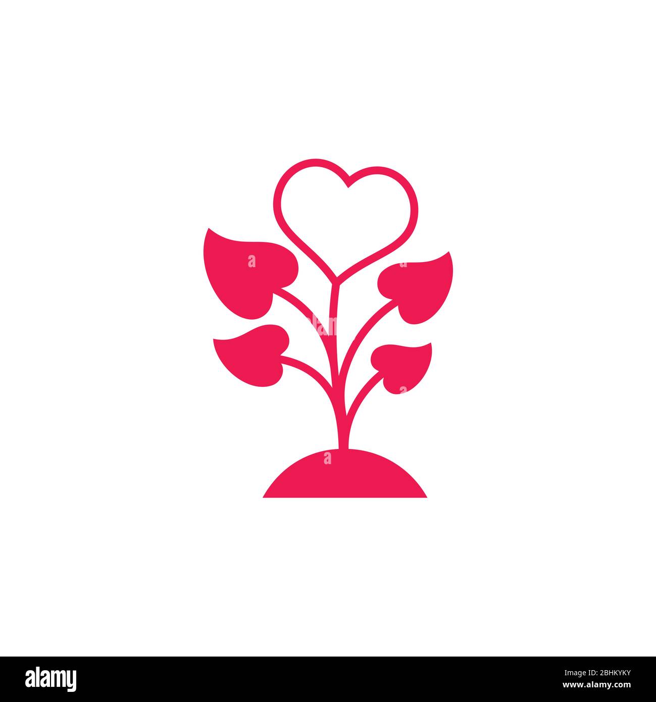 symbole arbre amour décoration logo vecteur Illustration de Vecteur