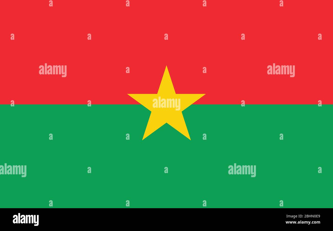Graphique vectoriel du drapeau du Burkina Faso. Illustration du drapeau burkinabe rectangulaire. Le drapeau du pays du Burkina Faso est un symbole de liberté, de patriotisme et d'indépendance Illustration de Vecteur