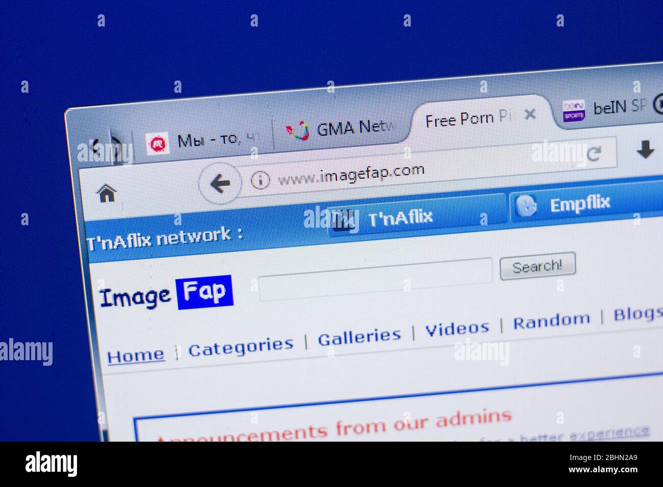 Ryazan, Russie - 13 mai 2018: ImageFap site web sur l'affichage de PC, URL - ImageFap.com Banque D'Images