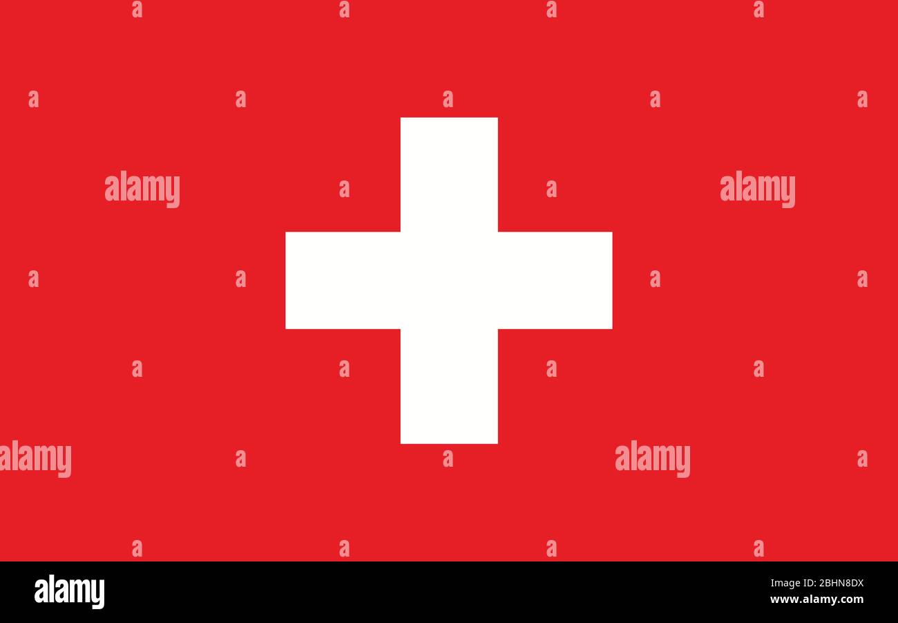 Graphique vectoriel drapeau Suisse. Illustration du drapeau suisse rectangulaire. Le drapeau de pays suisse est un symbole de liberté, de patriotisme et d'indépendance. Illustration de Vecteur