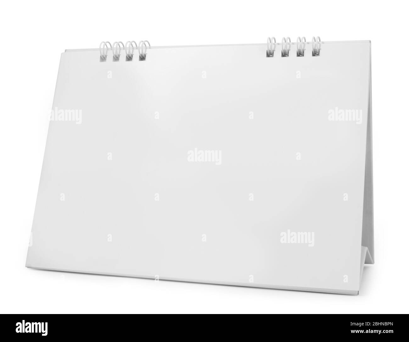 Le papier blanc bureau calendrier avec des ombres douces, isolé sur blanc, inclut un excellent chemin de détourage Banque D'Images