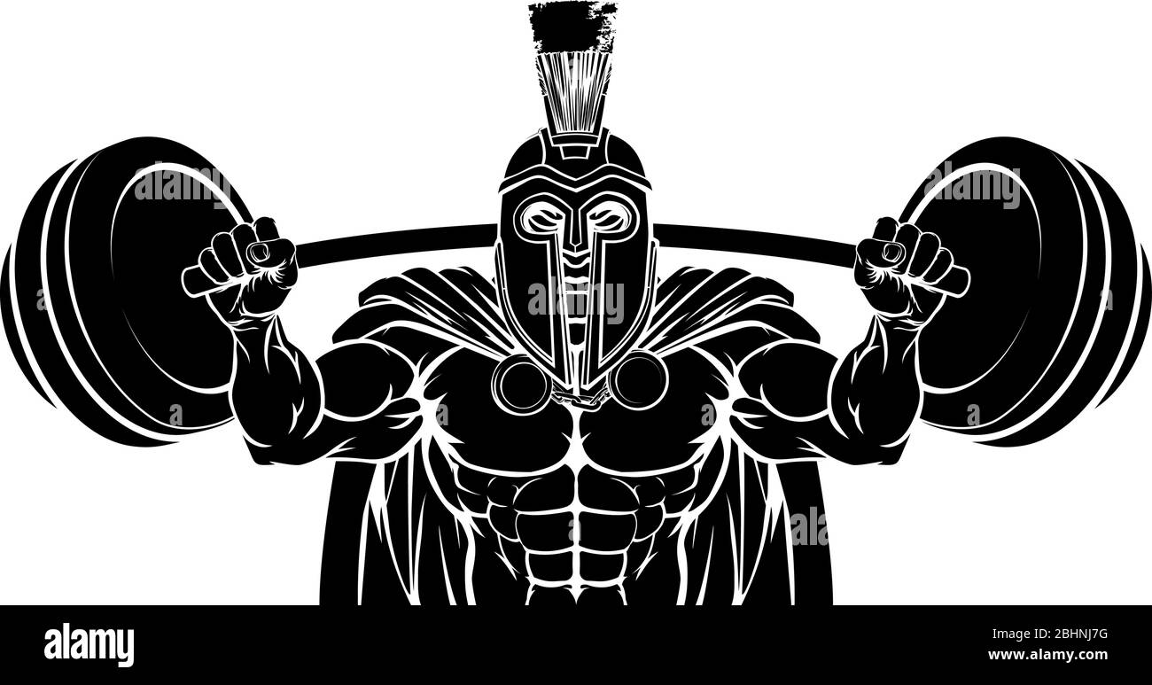 Trojan Spartan le levage de poids Musculation Mascot Illustration de Vecteur