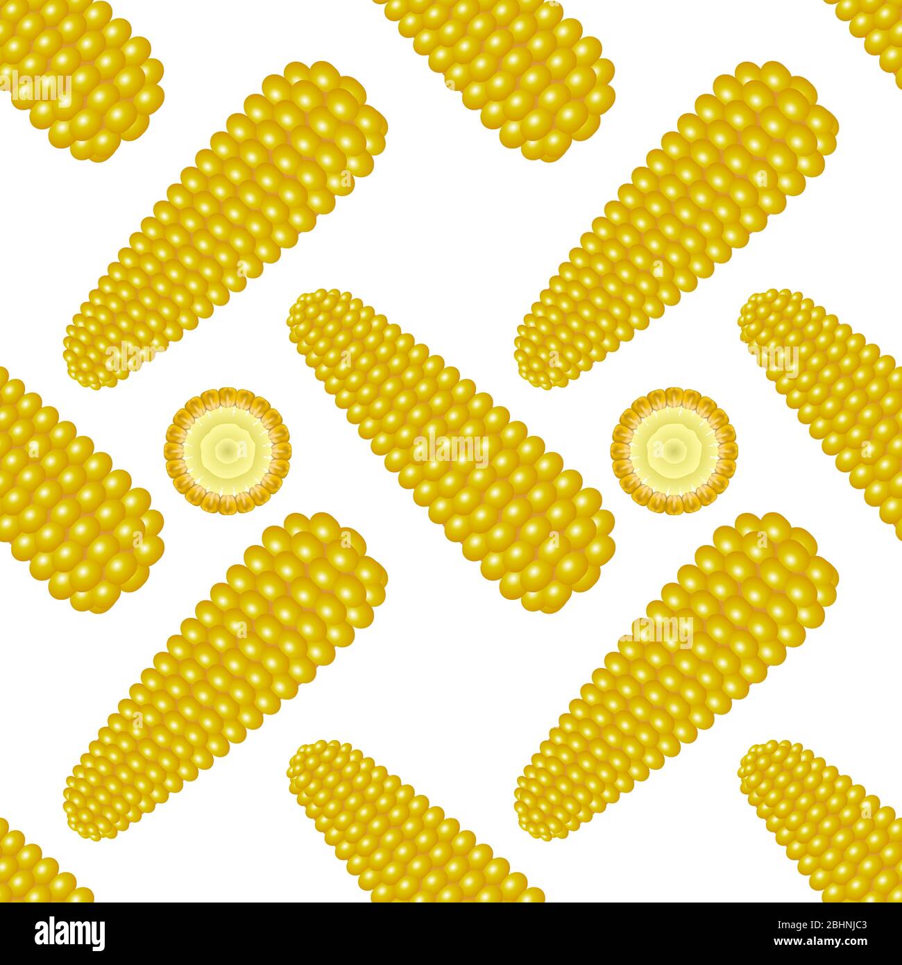 Motif de maïs frais jaune biologique. Fond de la nourriture douce d'or naturel. Été. Graines ornement. Illustration de Vecteur