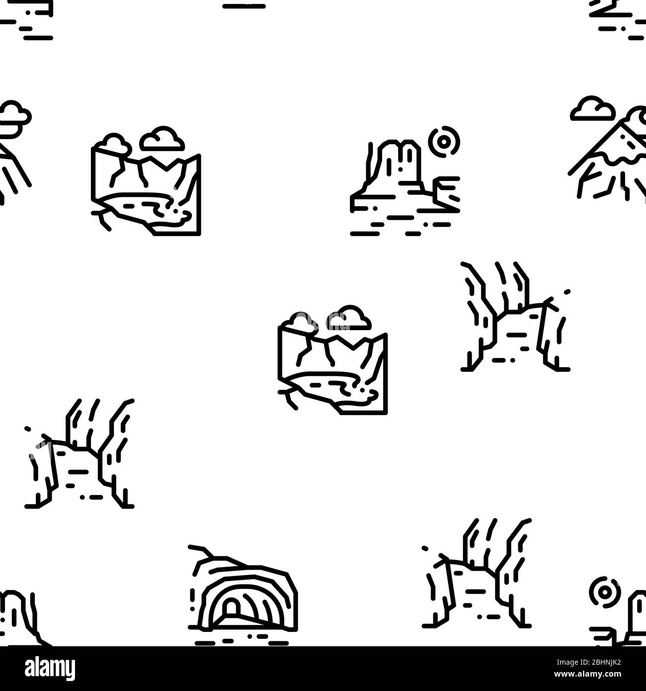 Vecteur de motif transparent paysage de montagne Illustration de Vecteur