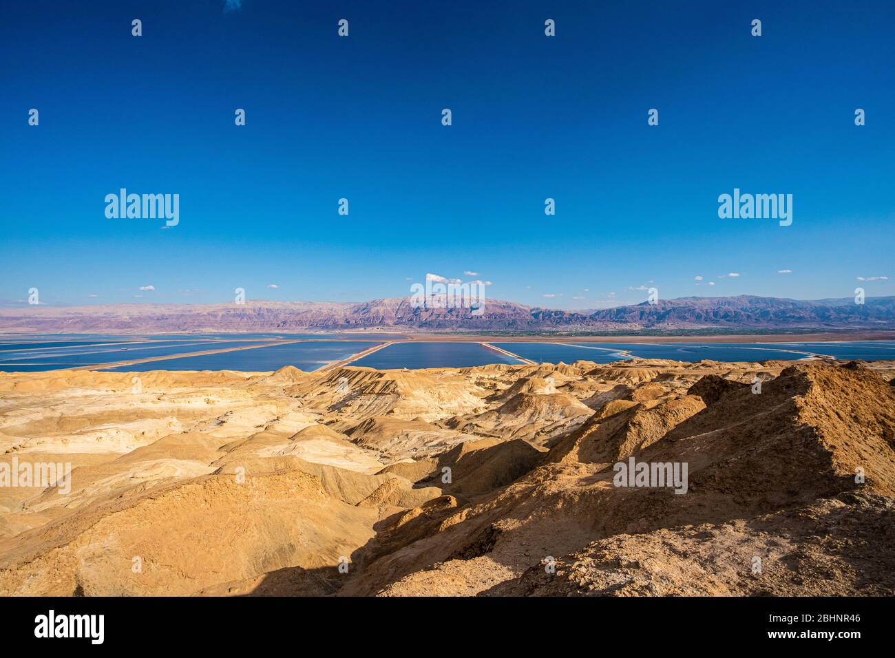 Photographie aérienne du mont Sdom dans le bassin sud de la mer Morte, Israël Banque D'Images