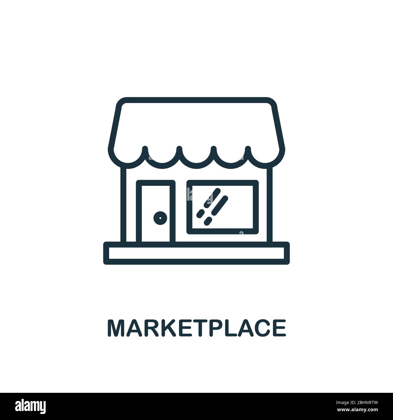 Icône Marketplace. Style de ligne élément simple de la collection d'icônes de commerce électronique. Pixel Perfect icône de marché simple pour la conception Web, les applications, les logiciels Illustration de Vecteur