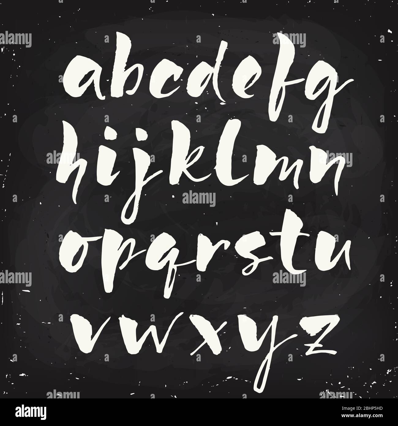 Alphabet calligraphique vectoriel écrit sur tableau noir. Illustration de Vecteur