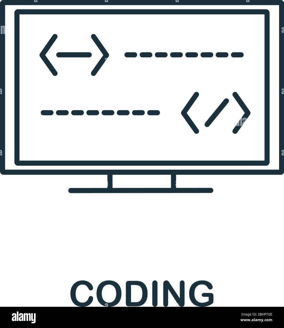 Icône de codage. Symbole de codage d'élément de ligne simple pour les modèles, la conception Web et les infographies Illustration de Vecteur
